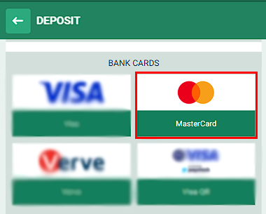 Mastercard at Betwinner