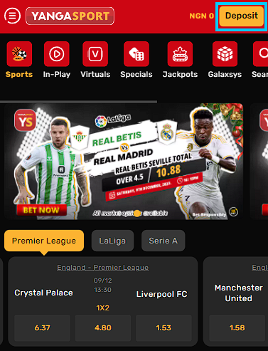 Deposit button