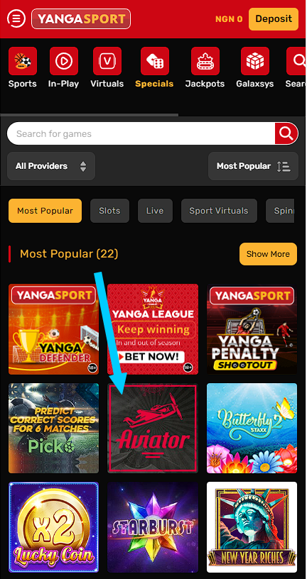 YangaSport Crush game