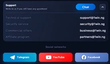 1win Customer support