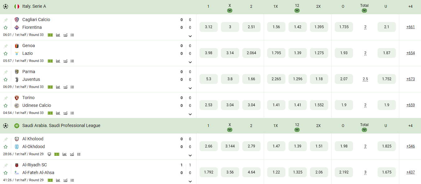 linebet live betting odds