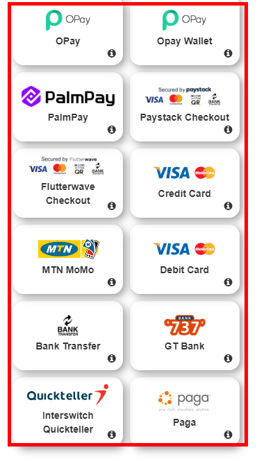 Betway payment methods