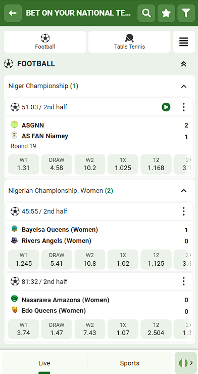 Sports betting Nigeria