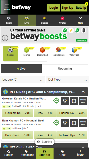 Mobile version Betway