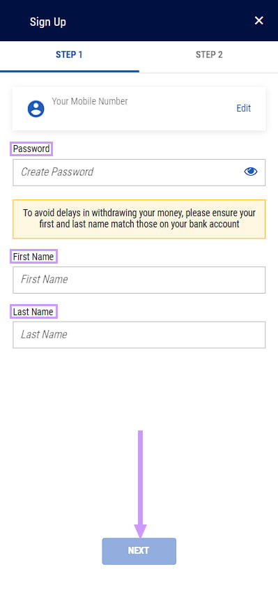 How to enter your details during registration
