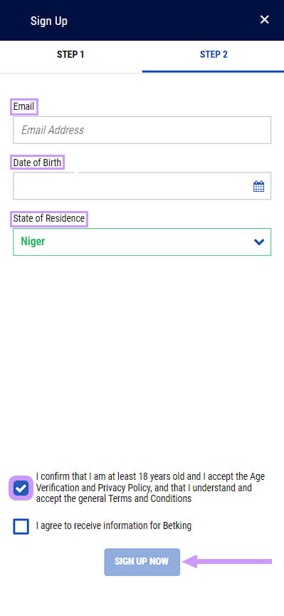 Quick and easy registration