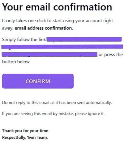 How to verify your email on 1win ng?