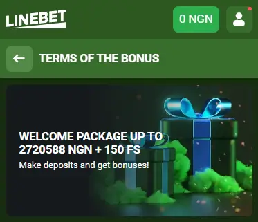 Linebet casino registration bonus Nigeria