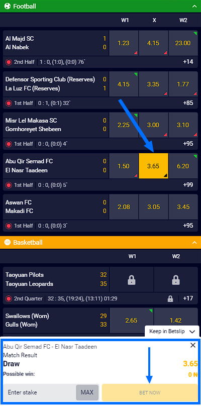 Popular sports, including soccer