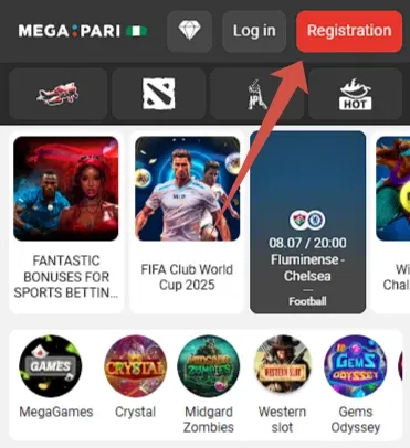 Megapari Sign Up in the App