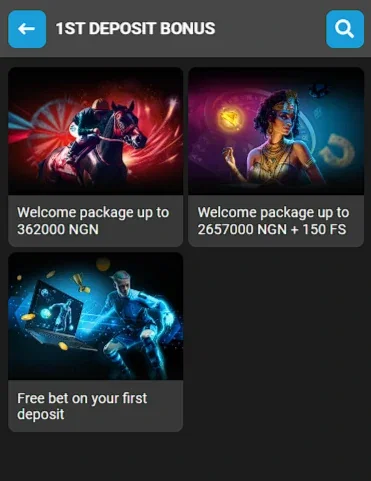Megapari Nigeria 1st deposit bonuses
