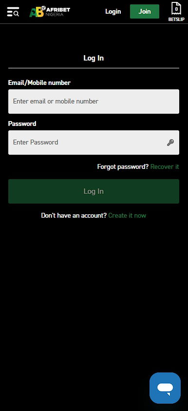 Log in Afribet