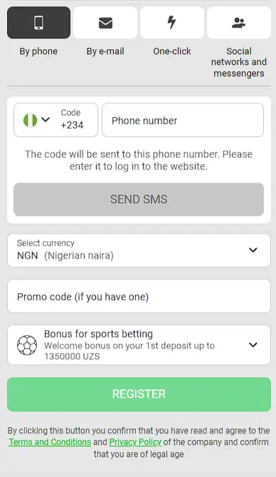 888Starz in-app registration 