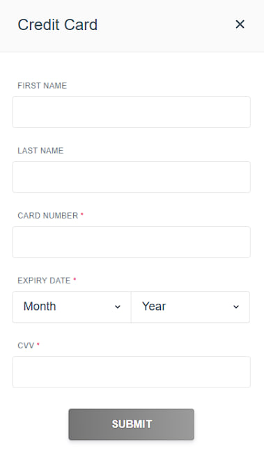 fill in the form with card details at Afribet