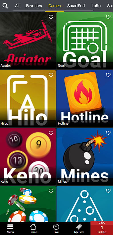 Aviator and other virtual games