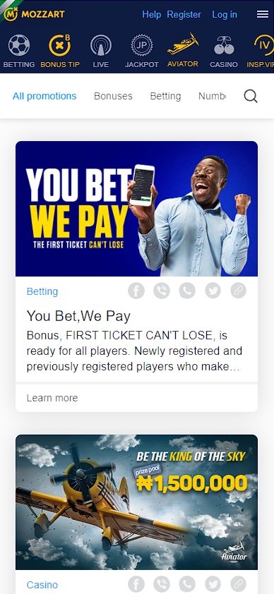 Bonuses and promotions Mozzart