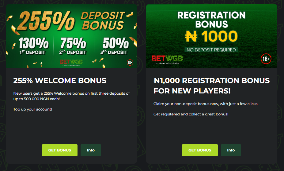 Welcome Bonuses WGB