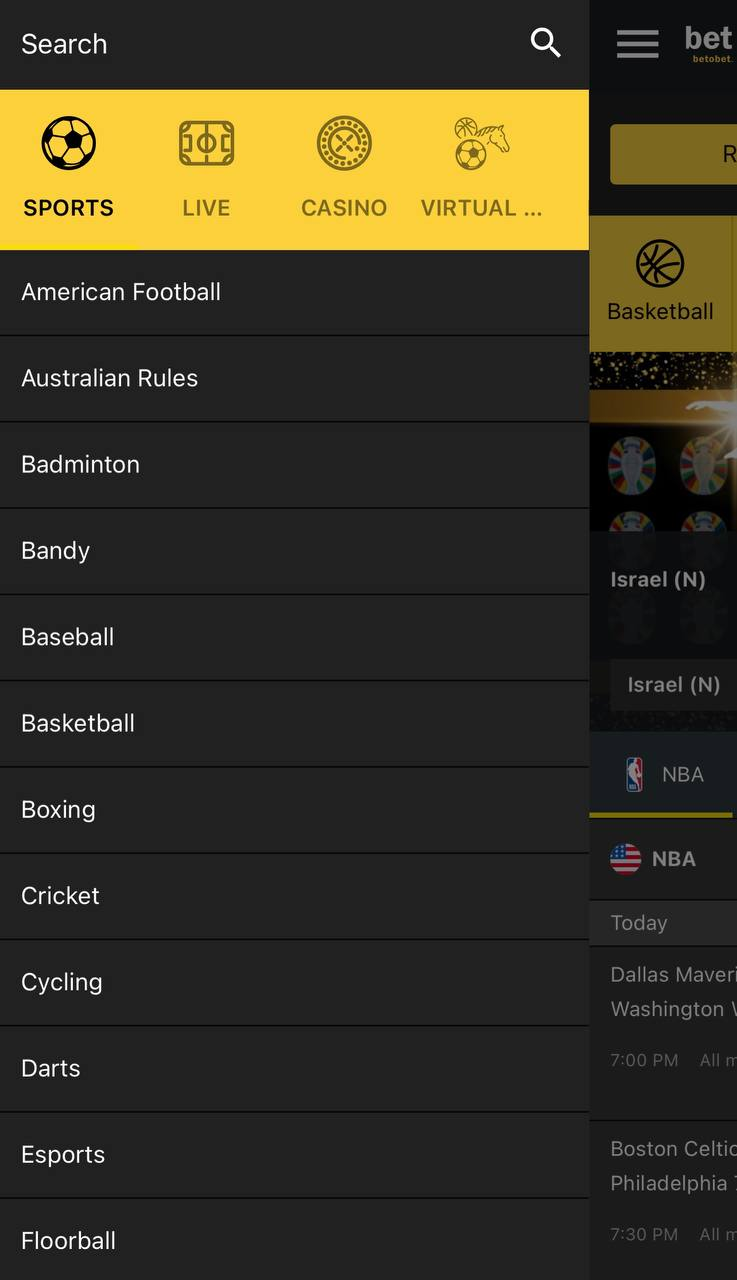 Mobile version menu