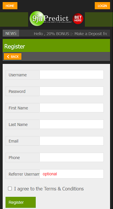 Registration 9japredict