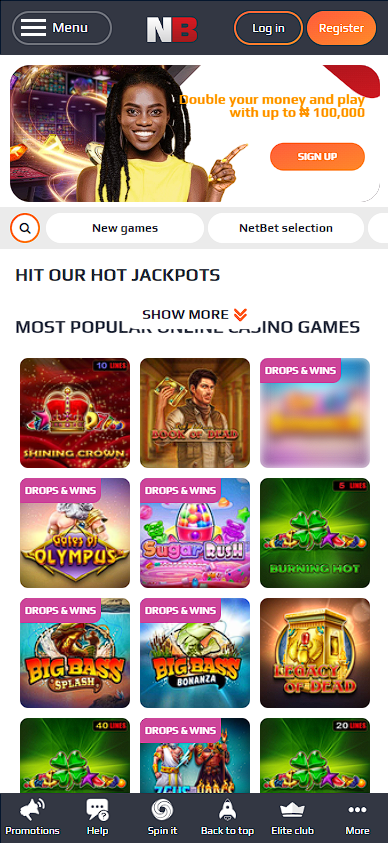 Mobile version NetBet