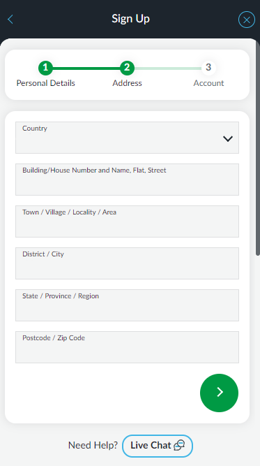 BetVictor Registration Form. Step 2