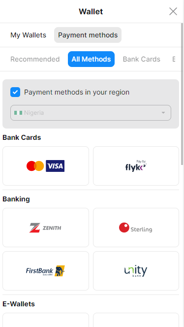 Betmaster payment methods