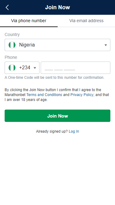 Marathonbet login