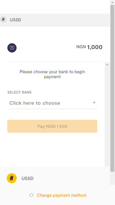 Pay with USSD by Flutterwave