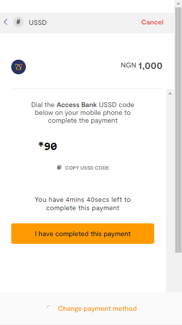 Pay with USSD by Flutterwave