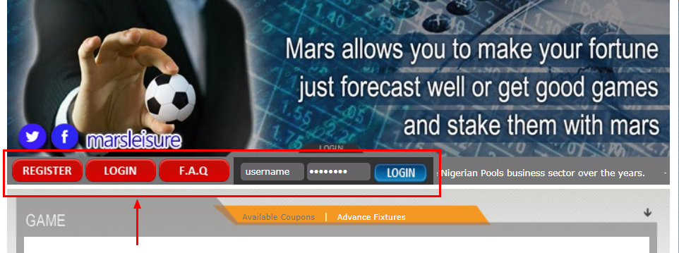 marsleisures menu bar