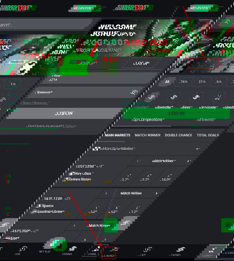 Autorisation on Surebet247