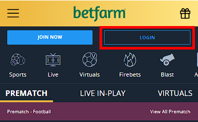 Log in on Betfarm