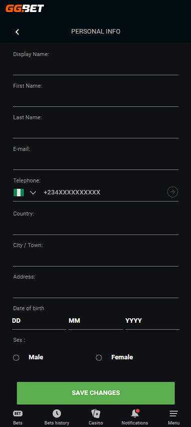 GG.Bet delete account