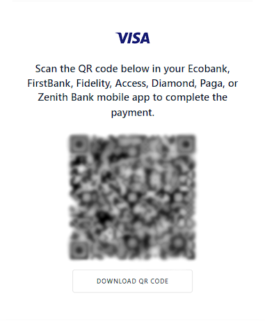 Pay with Visa QR on Winners Golden Bet