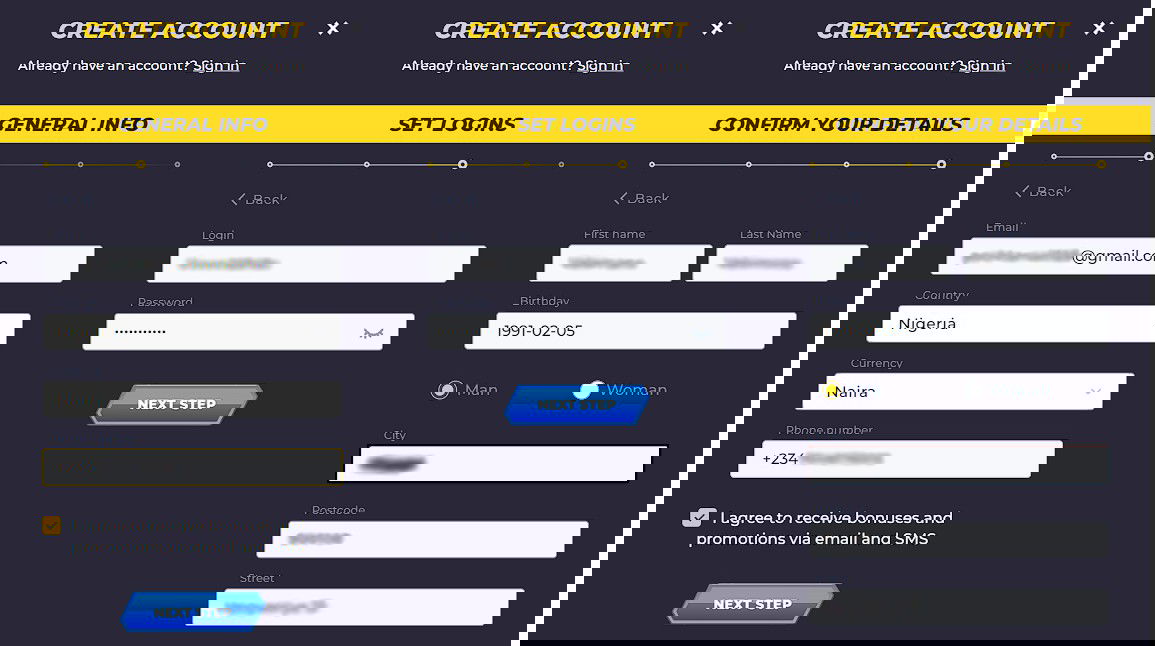 Steps to register with Powbet