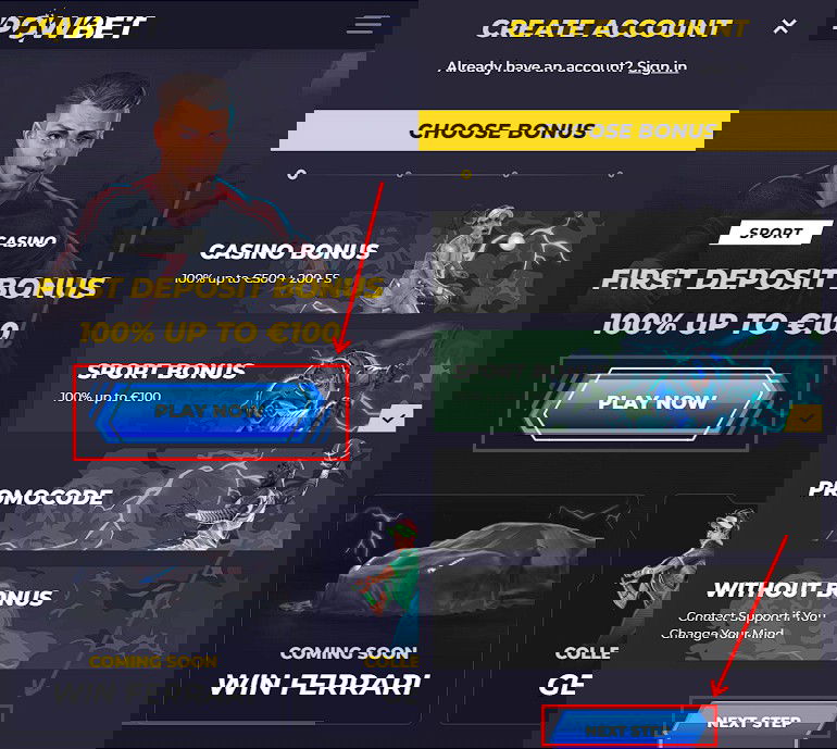 Registrarion on Powbet