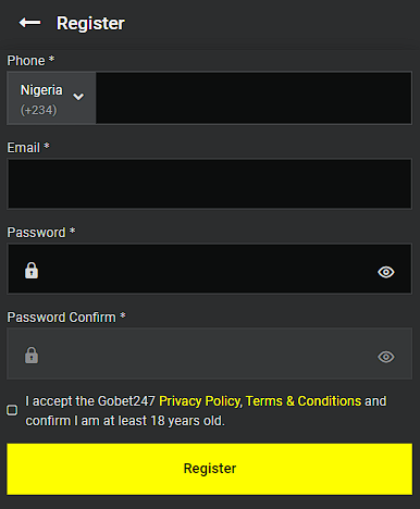 Gobet247 registration