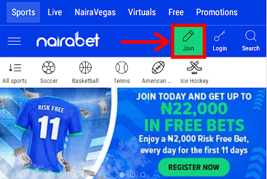 Registration on Nairabet website
