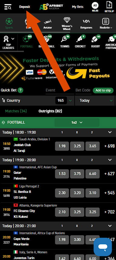 How to withdraw and deposit from afribet app