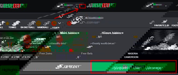 How to make a deposit at Surebet247
