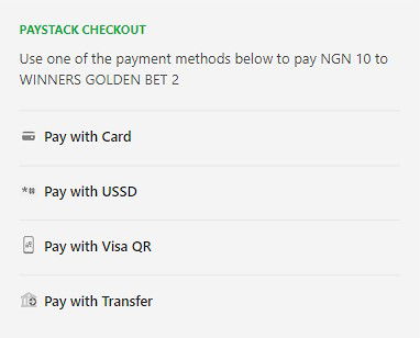 Available deposit methods on Winners Golden Bet