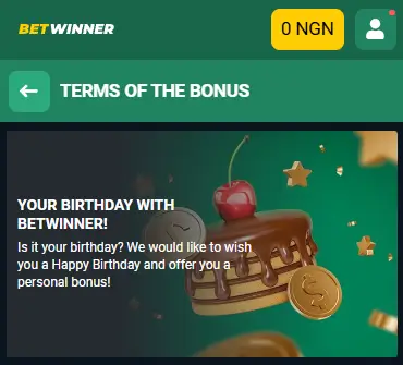 BetWinner birthday bonus