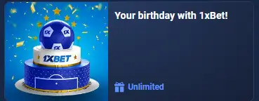 1xBet sports bonus for birthday