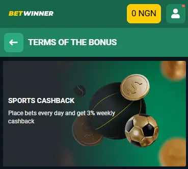 BetWinner sports cashback offer