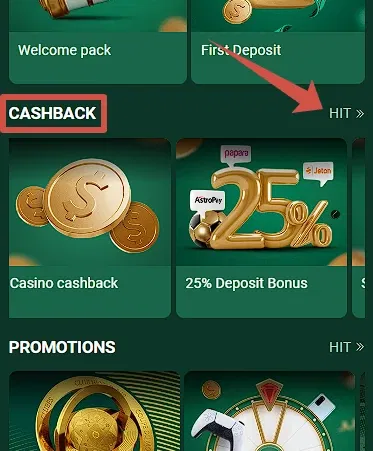 Does Betwinner have a cashback?