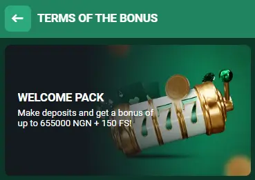 BetWinner casino welcome bonus Nigeria