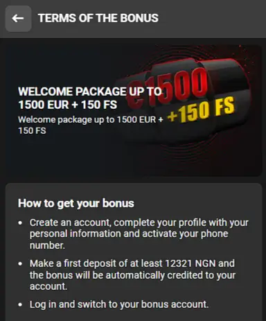 888Starz casino welcome package