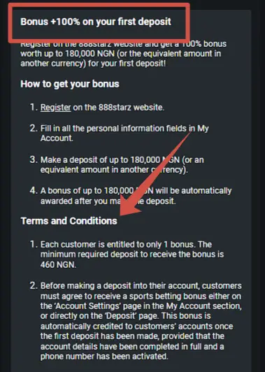 888Starz bonus rules