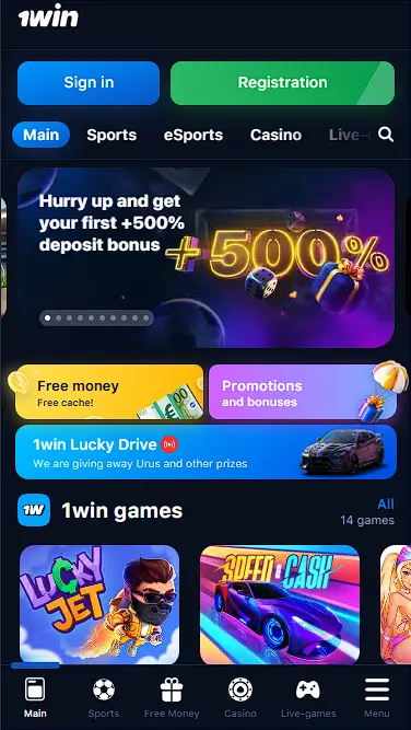 1win free mobile app