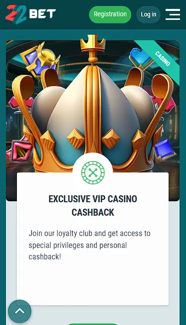 How to get 22bet cashback?